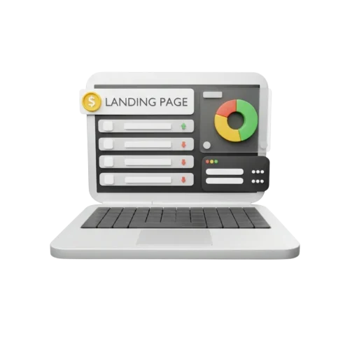 Landing page design mockup