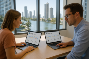 Gold Coast digital marketing experts reviewing Google Ads reports