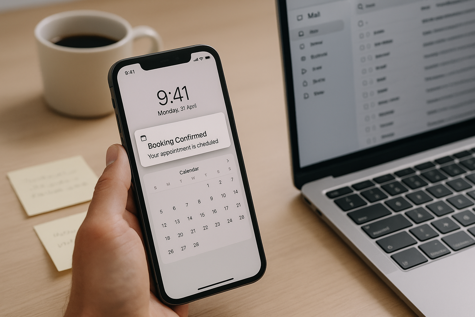 Booking confirmation and follow-up messages as part of an automated lead process