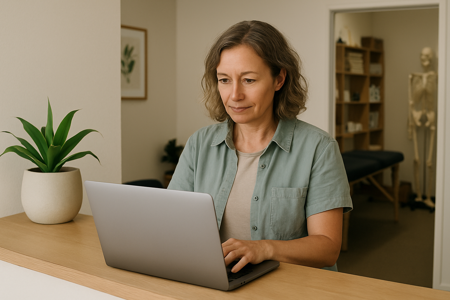Small business owner reviewing new leads from geo ads