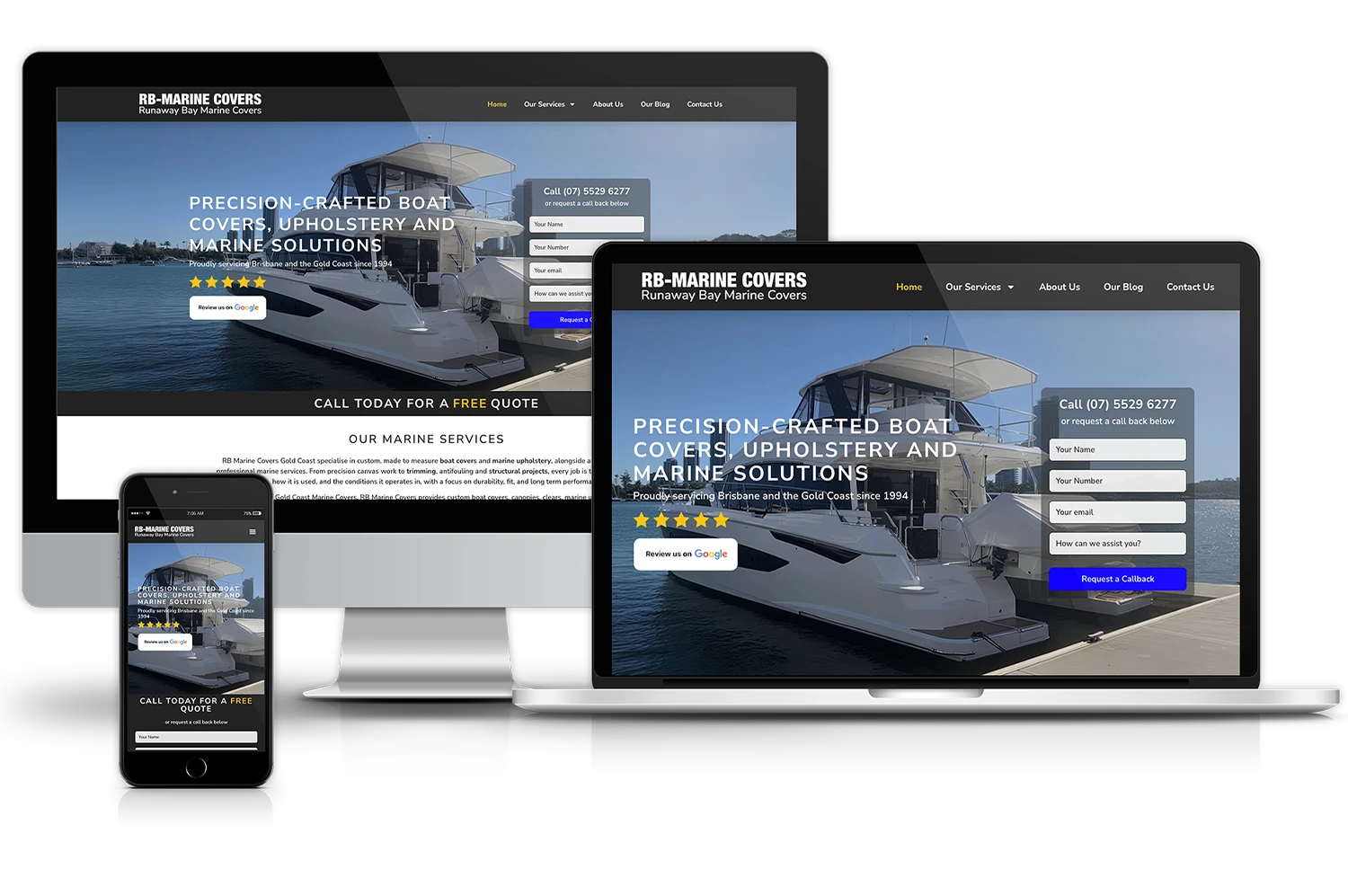 RB Marine Covers website