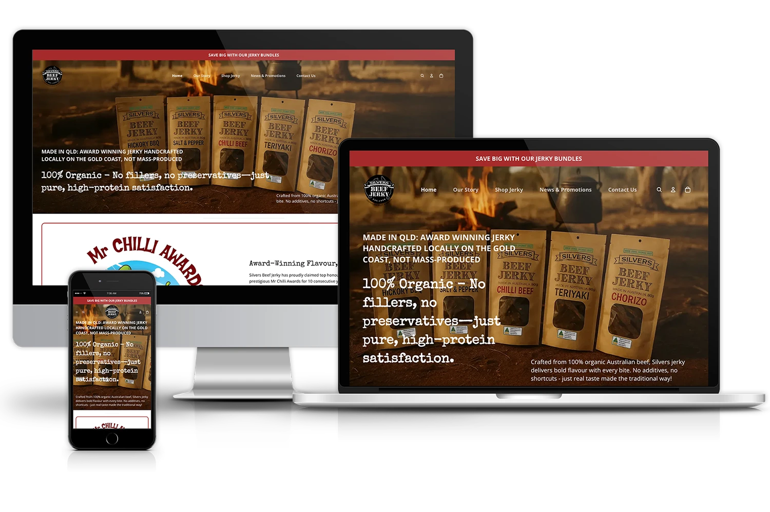 Silvers Beef Jerky website