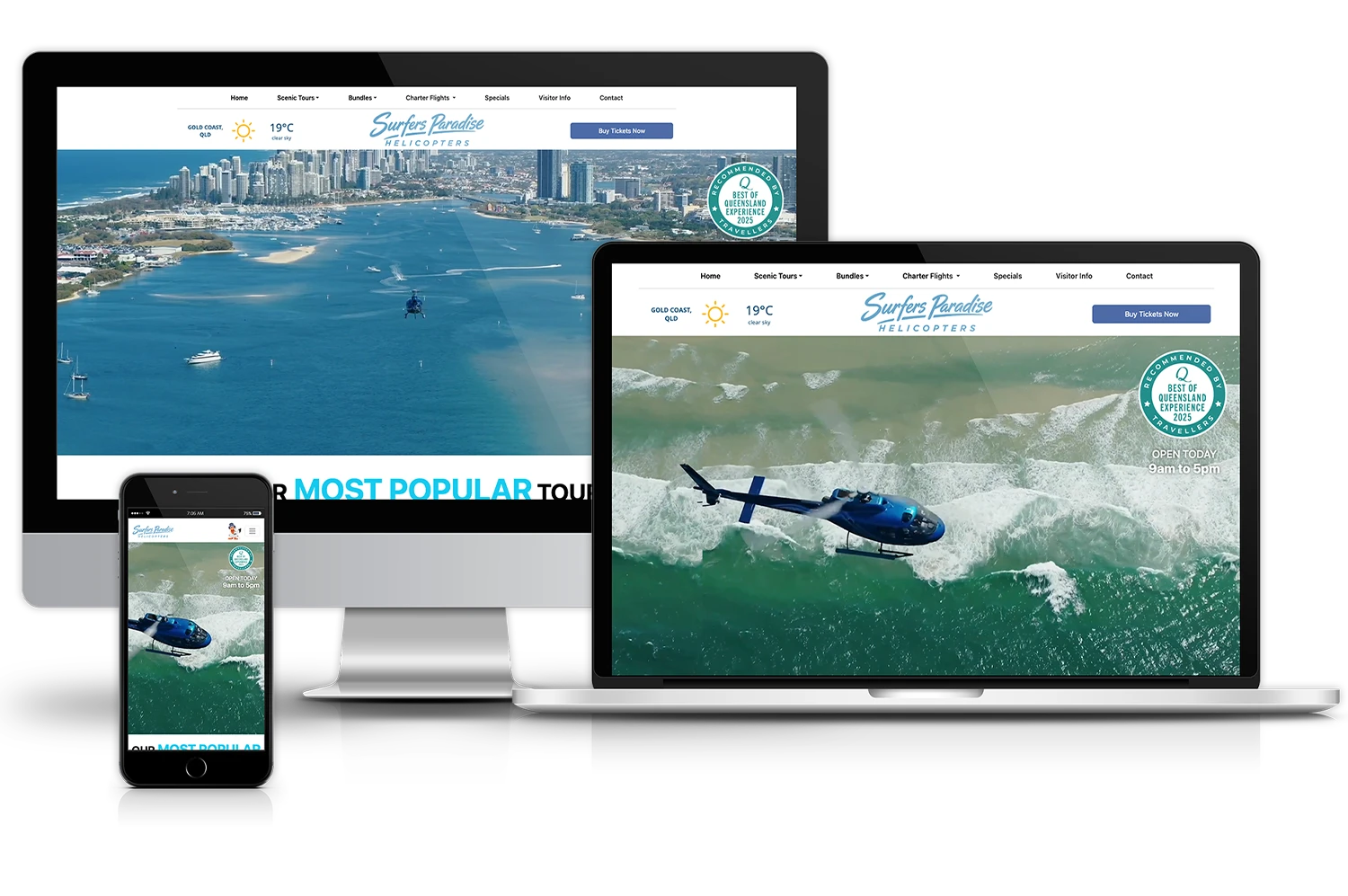 Surfers Paradise Helicopters website
