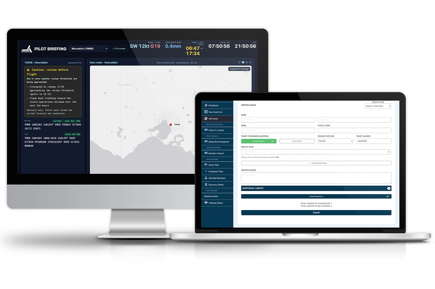 Avbook custom aviation software for PHS