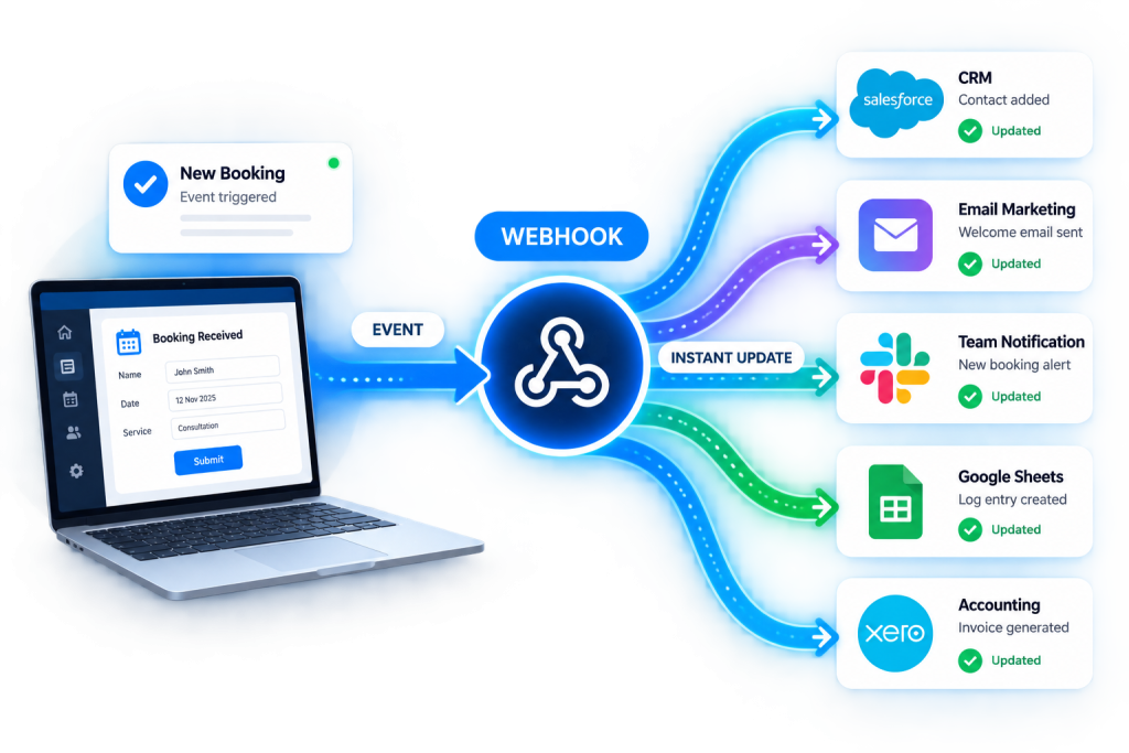 Webhook integration and real time automation