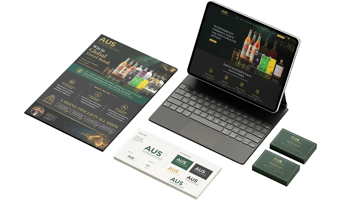 Australian United Spirits branding kit